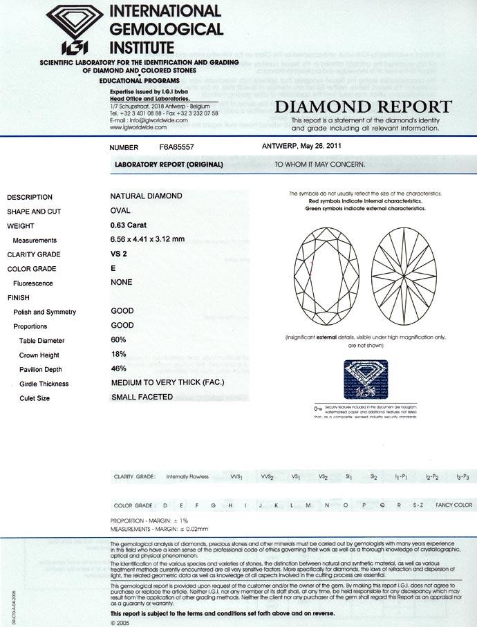 Foto 9 - Diamant 0,63ct River E VS2 Oval Schliff, IGI Zertifikat, D6684
