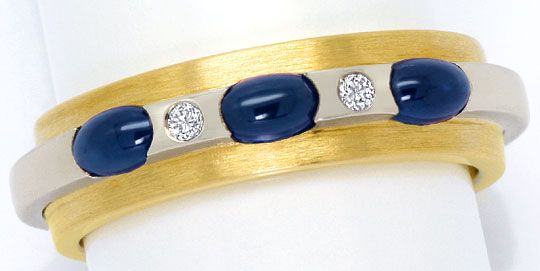 Foto 2 - Massiver Saphire Brillanten-Ring 18K Gelbgold-Weißgold, S4499