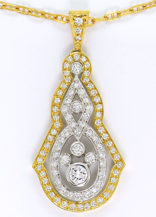 Foto 2 - Diamanten-Collier 1,11ct Collier 18K Gelbgold-Weißgold, S4575