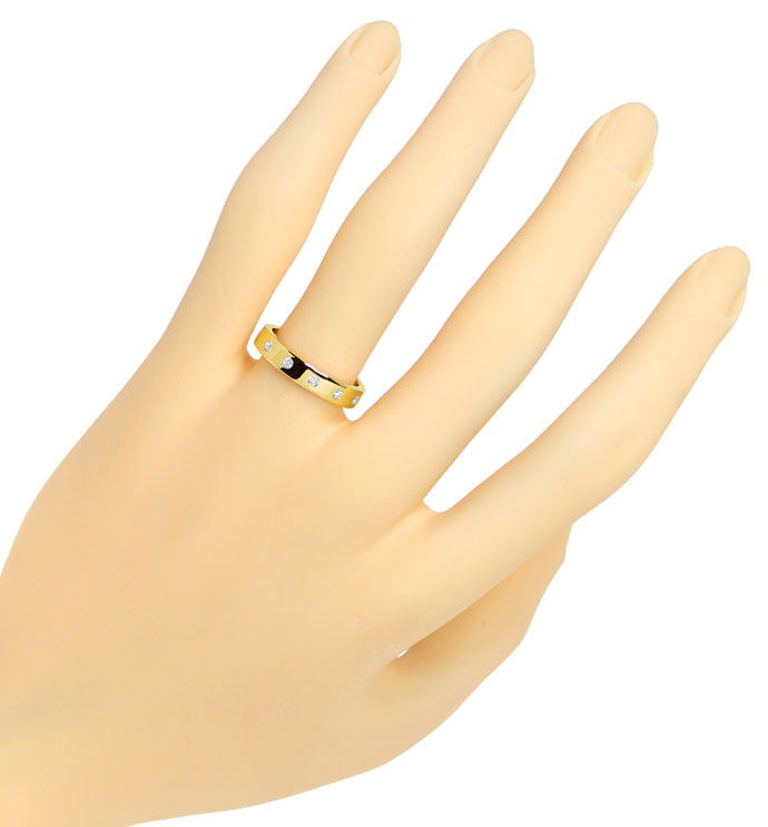 Foto 4 - Gold-Diamant-Ring mit 0,10ct Brillanten in 14K Gelbgold, S9810