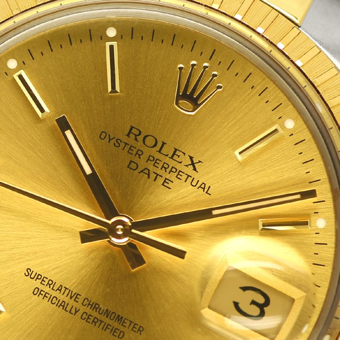 Foto 3 - Rolex Date Automatik Herren-Armbanduhr in Stahlgold, U2569