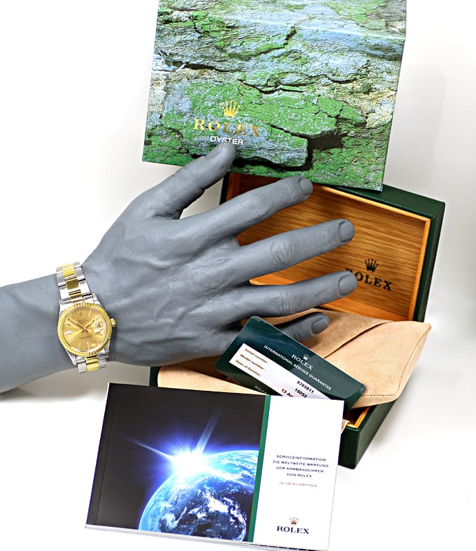 Foto 6 - Rolex Date Automatik Herren-Armbanduhr in Stahlgold, U2569